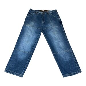 Enyce Brand Denim Mens 36x30 Blue Carpenter Jeans Double Knee Wide Leg Baggy Y2K